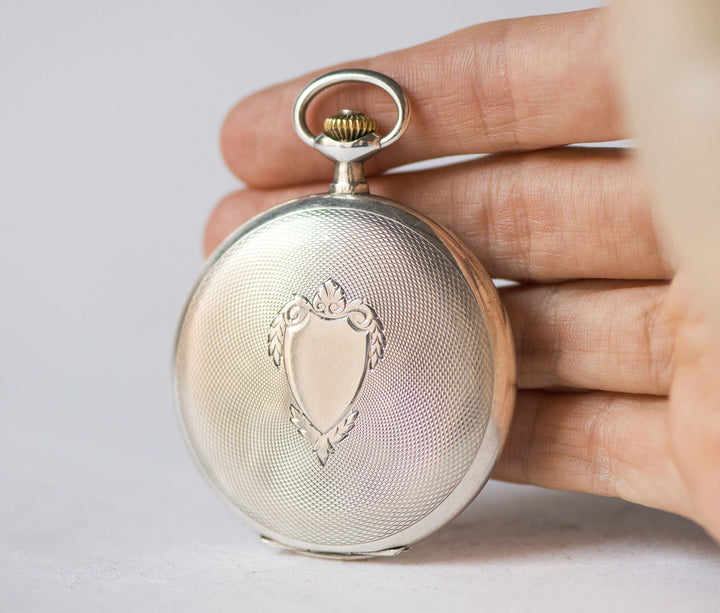 Antique Russian pocket watch Ф Винтер pure silver 0.875, Arabic numerals pocket watch 84 zolotnik Russian silver, Unique gift collectable  