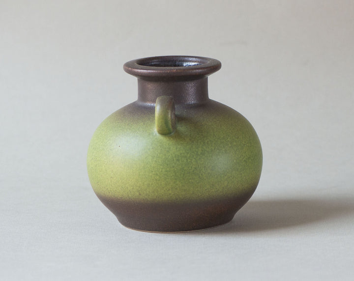 Dumler & Breiden pottery vase round 664\13 model brown moss green, Germany ceramic vase modern, minimalist vase gift vintage home decor