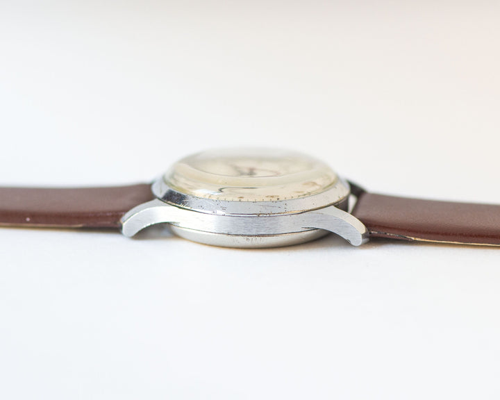 Tomboy wristwatch Moscow, vintage classic watch rare, minimalist girl watch gift, boyfriend's watch mid century, new luxury leather strap