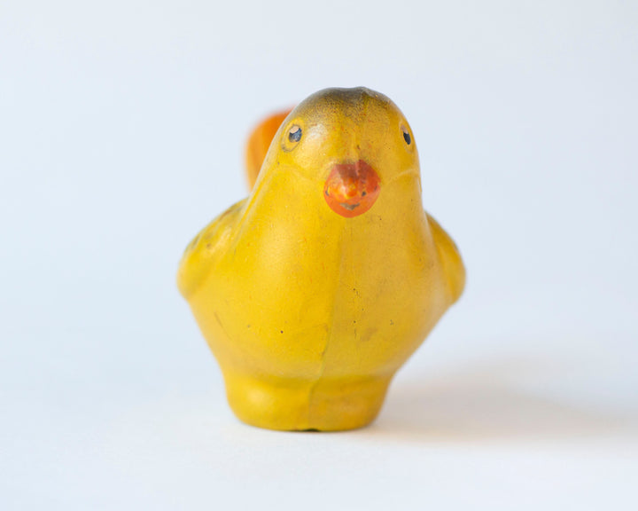 Mustard bird kid toy made of rubber, Soviet children toy, vintage bath toy small snazzy bird, retro toy kids of 60s home decor kid room