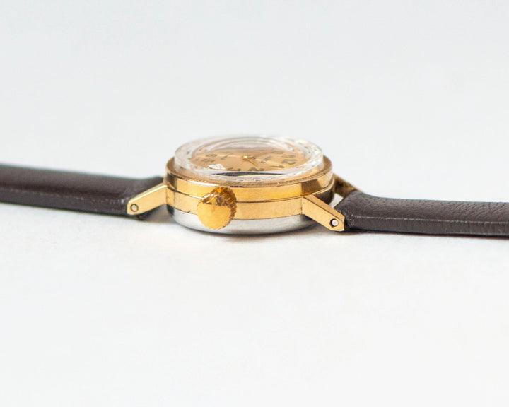 Women Watch Gold Plated Seagull Vintage, Unique Wristwatch for Women, Minimalist Lady Watch Gift Delicate, New Premium Leather Strap