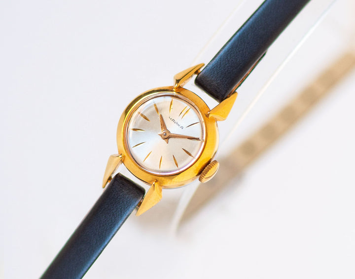 Limited edition women's watch gold plated Seagull, micro wristwatch lady classic, jewelry vintage watch girl gift, new premium leather strap