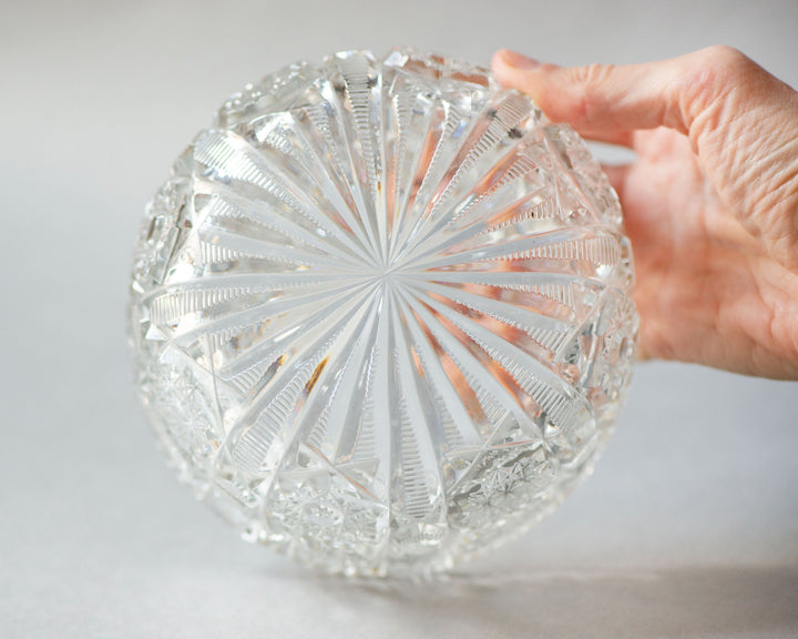 Vintage cookie bowl crystal heavy, candy dish barware cut crystal glass, serving dish sparkly crystal tableware, dinnerware granny home gift