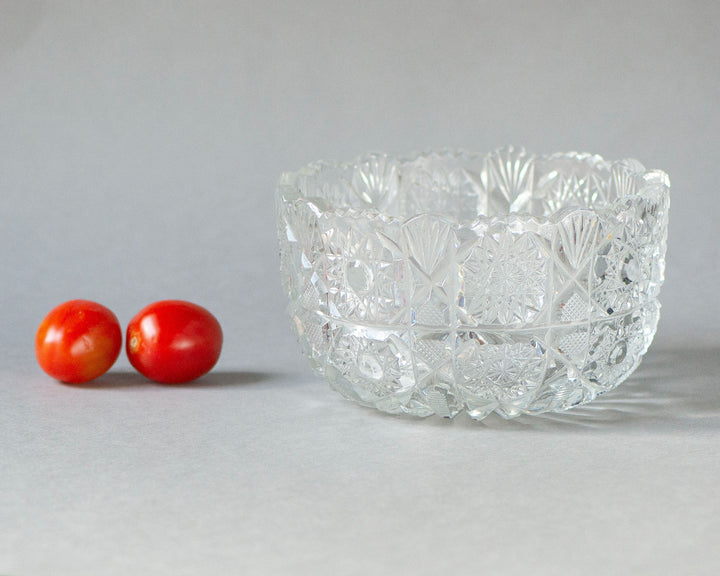 Vintage cookie bowl crystal heavy, candy dish barware cut crystal glass, serving dish sparkly crystal tableware, dinnerware granny home gift