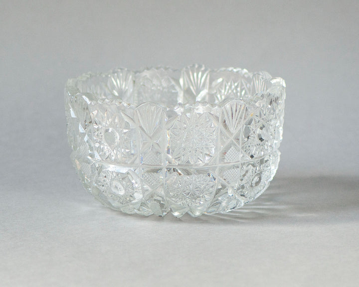 Vintage cookie bowl crystal heavy, candy dish barware cut crystal glass, serving dish sparkly crystal tableware, dinnerware granny home gift