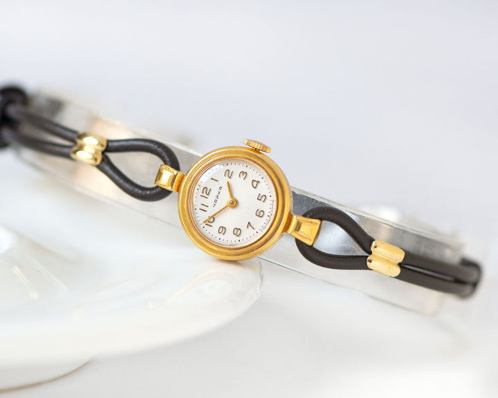 Cordette cocktail watch for women Seagull mint condition, retro evening wristwatch vintage, gold plated timepiece watch jewelry gift bride