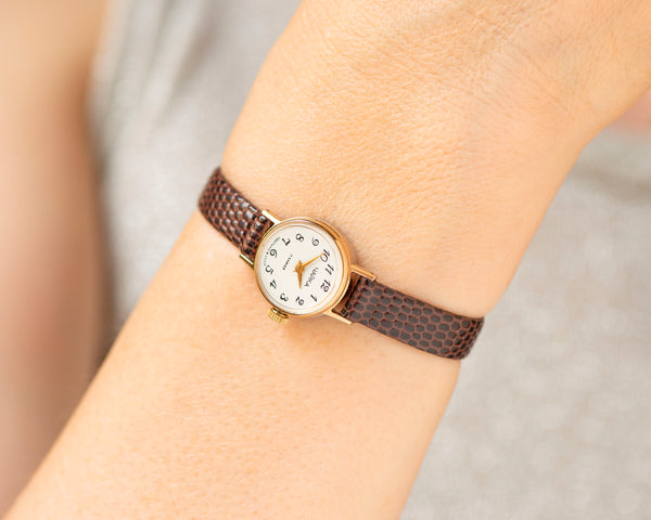 Minimalist women's wristwatch Seagull, mint condition watch gold plated, vintage wristwatch for women unique jewelry gift, OneEraLate shop