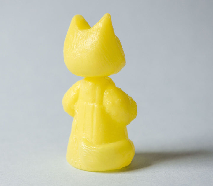 Yellow fox toy, vintage plastic fox, small fox holding bird, toy moving neck, fox Soviet kids toy, Russian folk fox