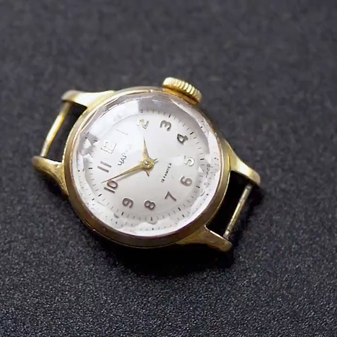 Limited edition women wristwatch Seagull gold plated vintage, minimalist dainty timepiece jewelry gift micro watch, new premium leather band