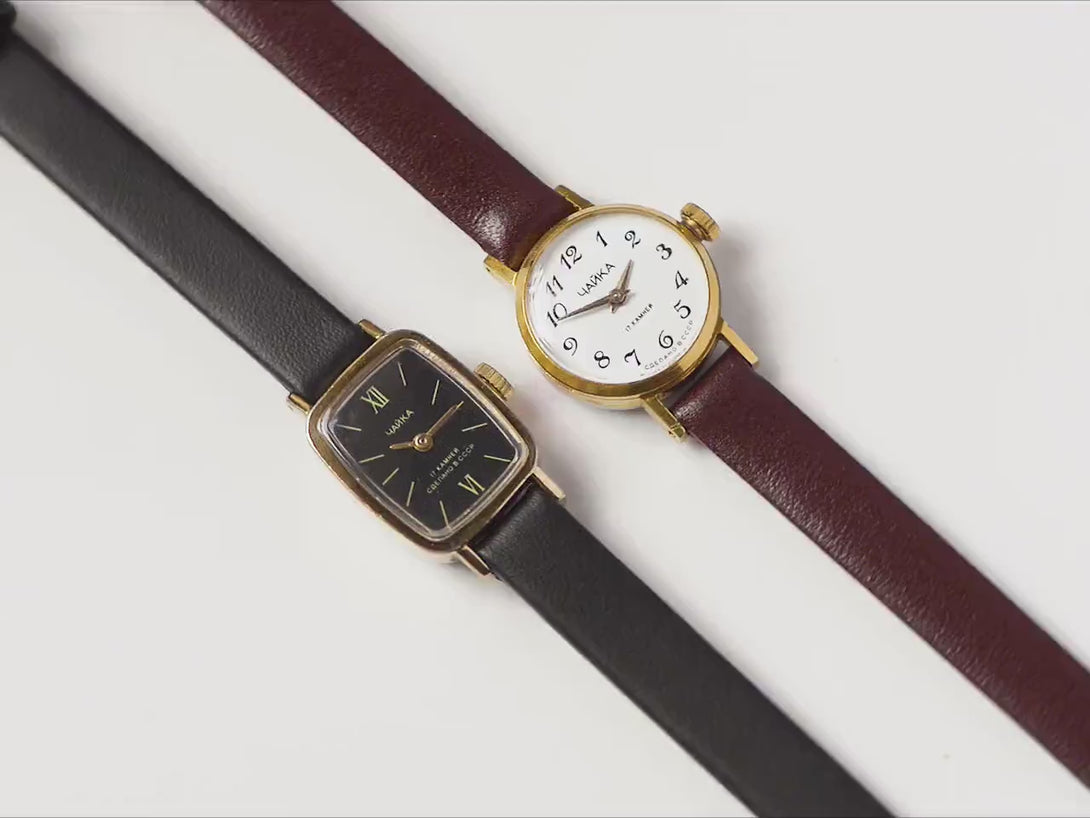 Women's wristwatch simple gold plated Seagull, classic lady watch tiny jewelry gift, watch Arabic numerals dial, new genuine leather band