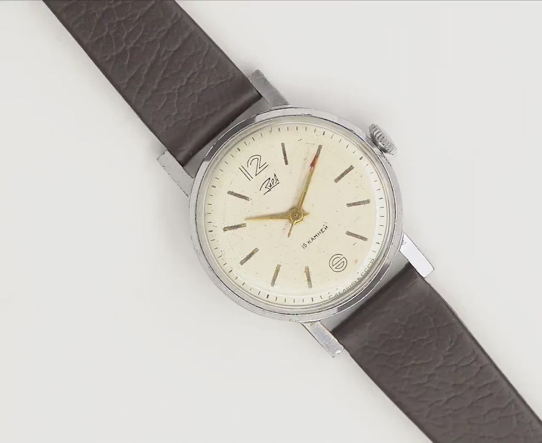 Classic women's watch Dawn vintage, limited edition lady wristwatch minimalist, teen watch simple silver shade gift, new luxury leather band