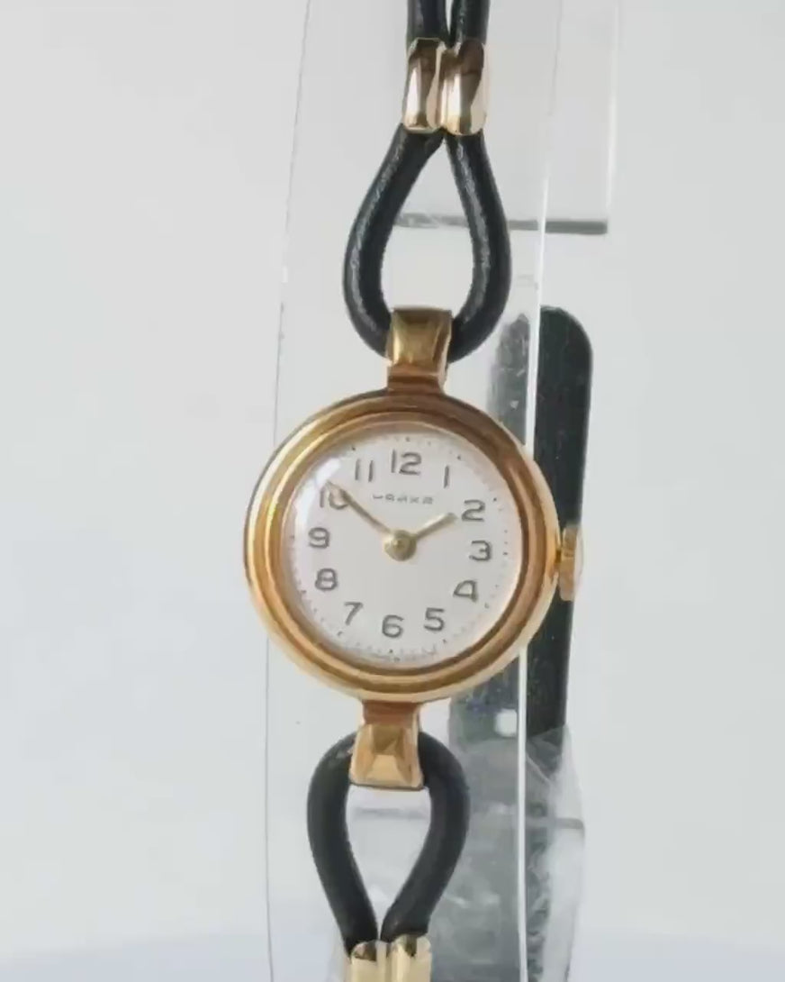 Cordette cocktail watch for women Seagull mint condition, retro evening wristwatch vintage, gold plated timepiece watch jewelry gift bride