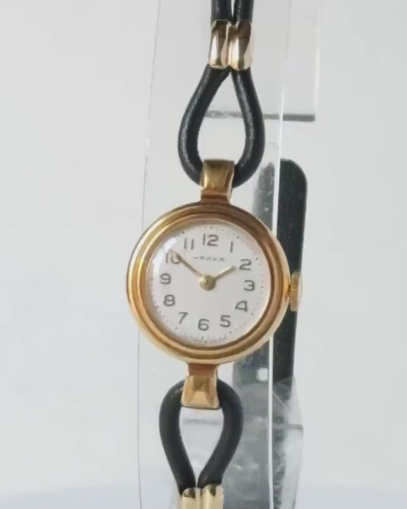 Cordette cocktail watch for women Seagull mint condition, retro evening wristwatch vintage, gold plated timepiece watch jewelry gift bride