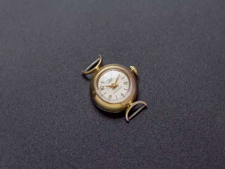 Classic women watch crescent trim case Dawn, gold plated wristwatch woman vintage gift, delicate jewelry watch, new premium leather strap